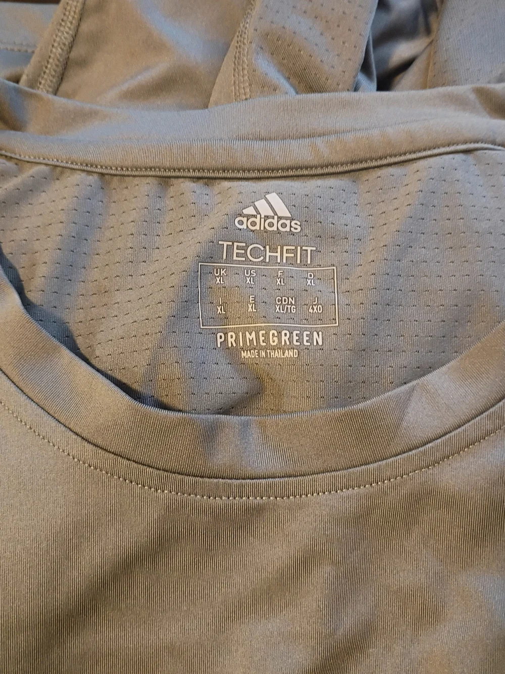 Adidas Men's Techfit Long Sleeve Athletic Tee - Gray